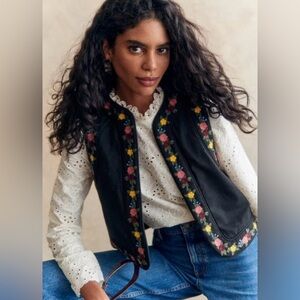 Sezane x Aimie Floral Embroidered Sleeveless Vest